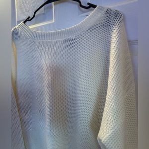 Women’s White Adjustable Open-Back Sweater